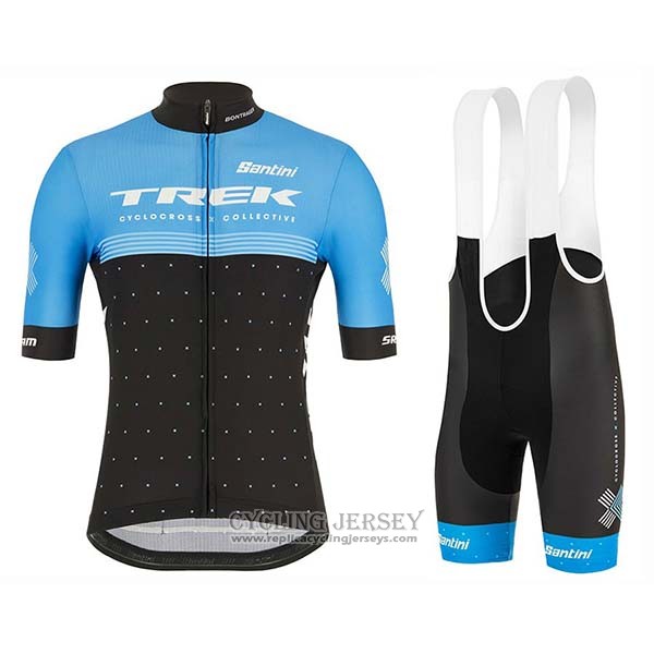 2020 Cycling Jersey Trek Blue Black Short Sleeve And Bib Short